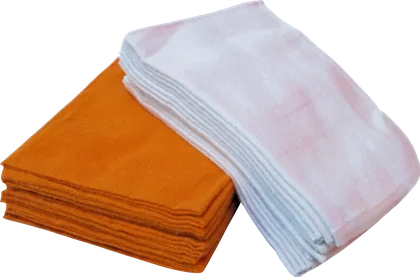 Flanelas laranja e branca